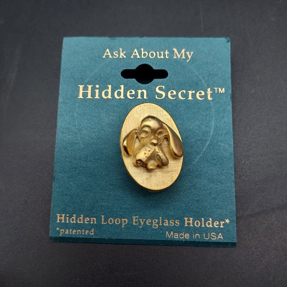 Hound Dog Pin Brooch Vintage 1990s NOS Esther Fuhrman Hidden Secrets ID Holder